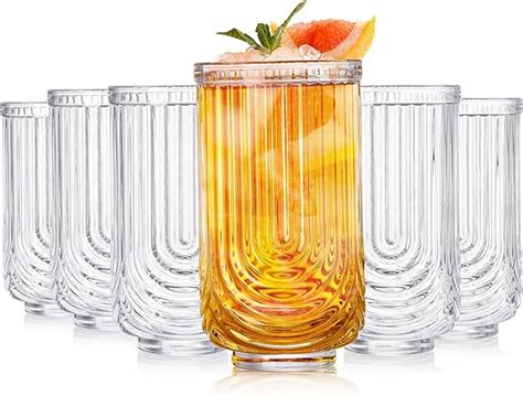 Amazon Tlence Pack Clear Vintage Glassware Oz Highball