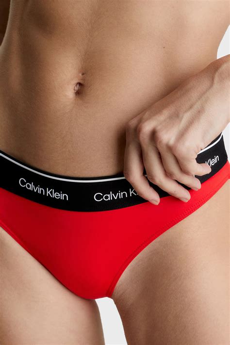 Calvin Klein Logolu Elastik Bel Bantlı KW KW XNE Bayan Bikini Altı KW KW XNE KIRMIZI