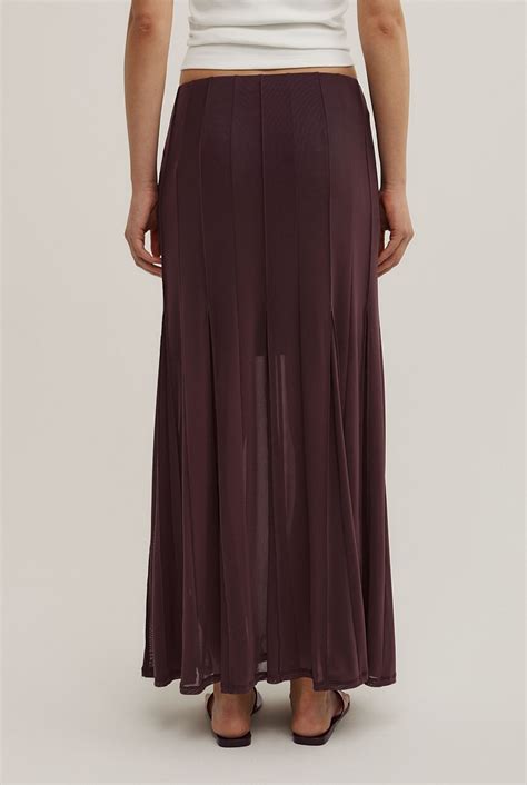 Fig Panelled Mesh Skirt Womens Midi Skirts Witchery