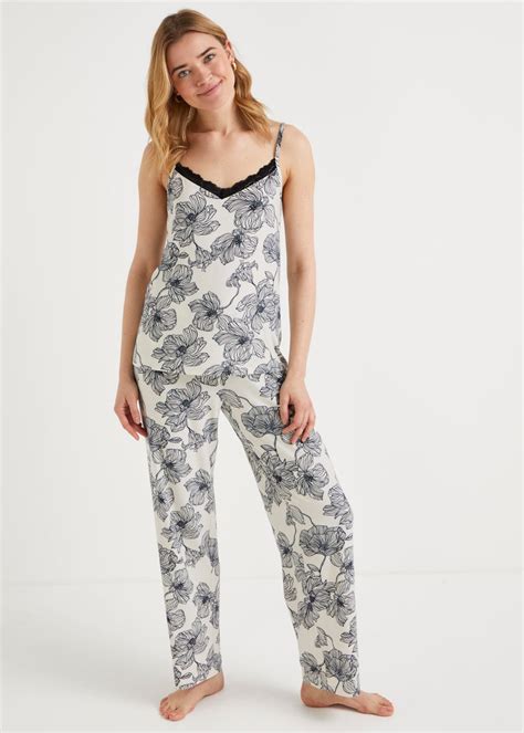 Cream Floral Cami Pyjama Set Matalan