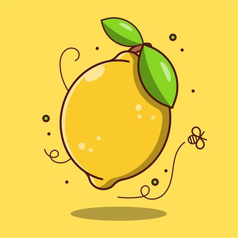 Fresh cute cartoon lemon fruit 1427302 Vector Art at Vecteezy