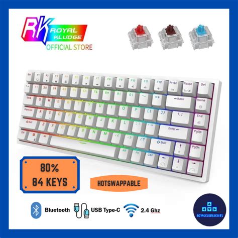 SGRoyal Kludge RK Hot Swappable RGB Mechanical Keyboard Bluetooth Keys Lazada