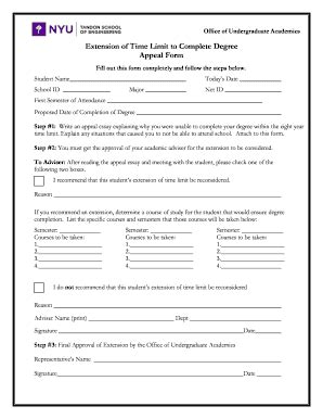 Fillable Online Appeal Of Academic Disqualification Form Fax Email