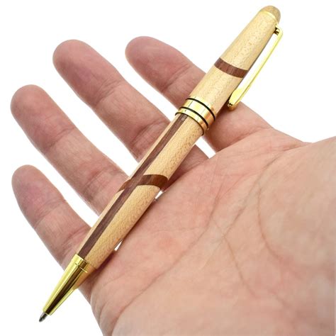 Luxury Branded Pens Wood 0.5 mm Black Refill Wooden ballpoint Pen ...