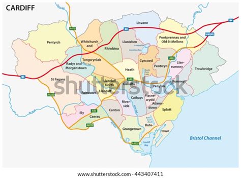 Administrative Political Vector Map Welsh Capital Stock Vector (Royalty ...