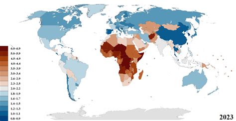 Saw An Outdated Fertility Rate Map This Is A Map Depicting The Fertility Rate By Country Based