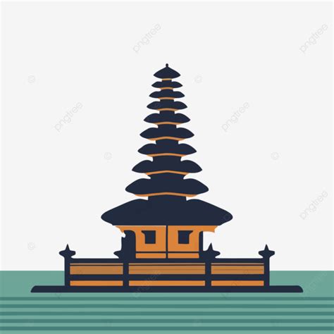 Balinese Temple Simple Coloring Nyepi Day Graphics Vector Temple Back