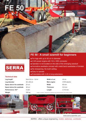 All Serra Sawmills Catalogs And Technical Brochures