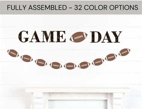 Game Day Banner Football Birthday Party Banner Super Bowl - Etsy