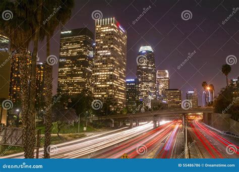 Harbor Freeway At Night Editorial Photo Image Of April 55486786