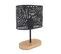 Lampe socle bois métal H 25 cm ASMARA Noire Lampe à poser BUT