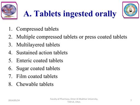 Solid dosage forms (tablets) | PPT