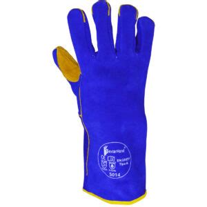 Dexterhand Guante Soldador Azul Cosido Con Hilo Kevlar Y Refuerzo