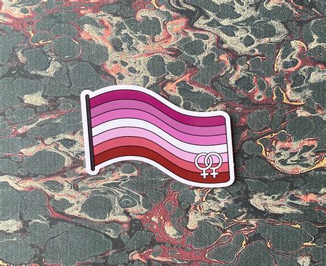 Lipstick Lesbian Pride Flag Sticker Die Cut Vinyl Sticker Etsy