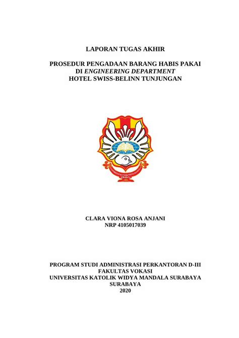 Pdf Laporan Tugas Akhir Prosedur Pengadaan Barang … Dokumen Tips