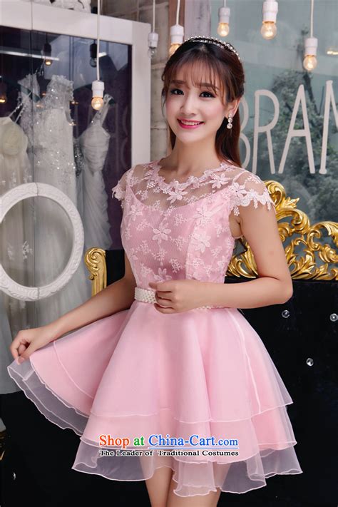 Ya Yun Lin Autumn 2015 New Korean Sweet Lace Dresses And Sexy Beauty Dresses Jm2f B156 B 001 Pink M