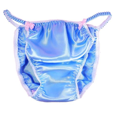 Ania S Poison Sissy Panties Baby Blue Satin String Bikini Shiny Men S Panties Underwear Bra Mini