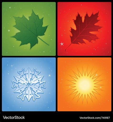 Four seasons background Royalty Free Vector Image