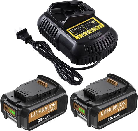 2Pack Replacement For Dewalt 20v Battery And Charger Combo DCB201