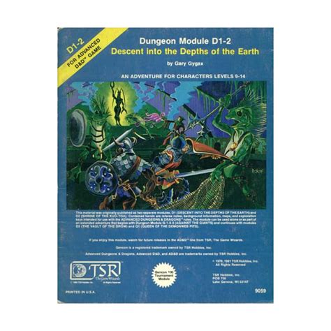 Descent Into The Depths Of The Earth Advanced Dungeons And Dragons