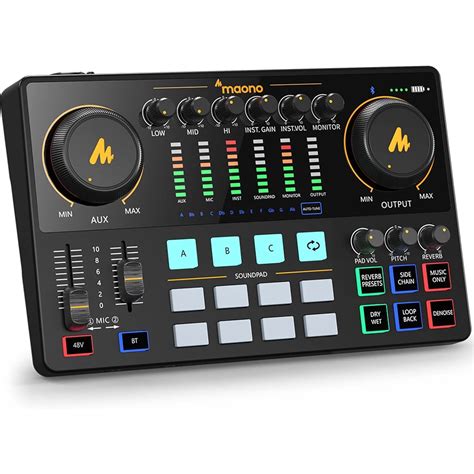 MAONO AME2 Audio Interface 10 Channel Podcast Mixer With Pro Preamp