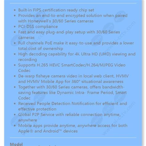 Honeywell Hn Channels Nvr K Mp Support Poe Stream