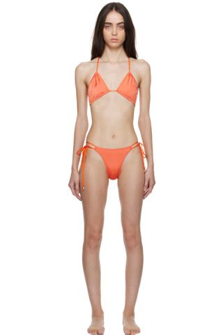 Ssense Exclusive Orange Mica Top Luna Bottom Bikini By Dos Swim On Sale