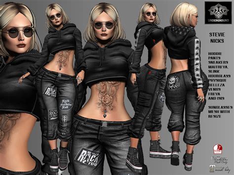 Second Life Marketplace - **STEVIE NICKS BLACK STYLE COMPLET OUTFIT** (WEAR)