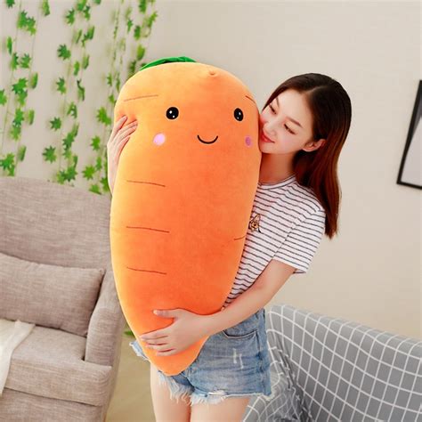 Simulation Stuffed Carrot Plush Toy Soft Stuffed Carrot Body Pillow Fmome Toys