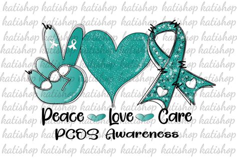 Peace Love Pcos Awareness Sublimation Graphic By Katisuisai · Creative