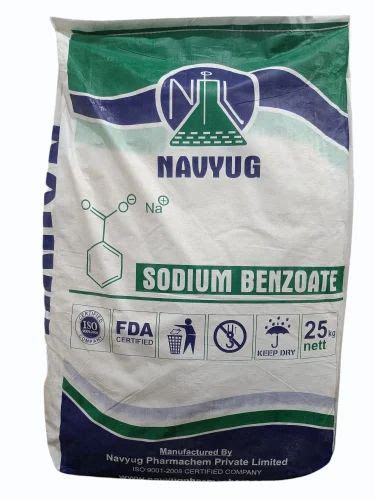 Navyug Sodium Benzoate Powder Packaging Type Hdpe Bag Packaging Size