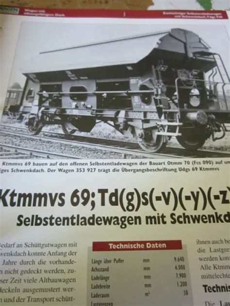 EISENBAHNWAGEN MIT RISSZEICHNUNG 5 2 Ktmmvs 69 Selbstentladewagen DB 6S