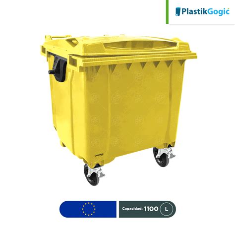 Contenedor Con 4 Ruedas Plastik Gogic 1100 L Grupo Zuma