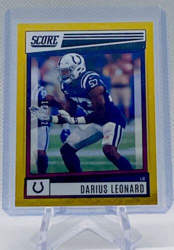 2022 Panini Score Darius Leonard Gold Parallel 125 225 14 Indianapolis Colts Ebay