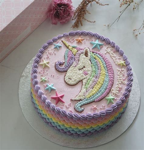 Unicorn Buttercream Cake Unicorn Themed Birthday Party Unicorn Party