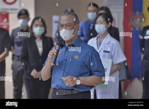 Malaysias Prime Minister Muhyiddin Yassin Addressing The Media In