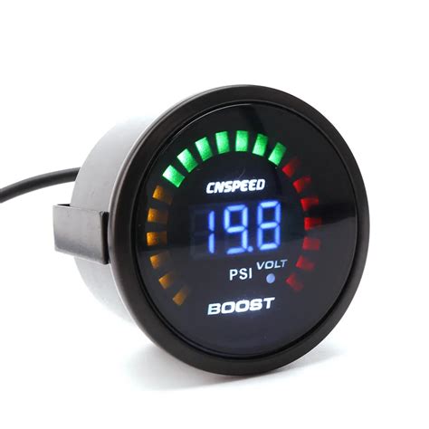 CNSPEED 52mm 20 Leds Digital Car Turbo Boost Gauge Racing Boost Meter