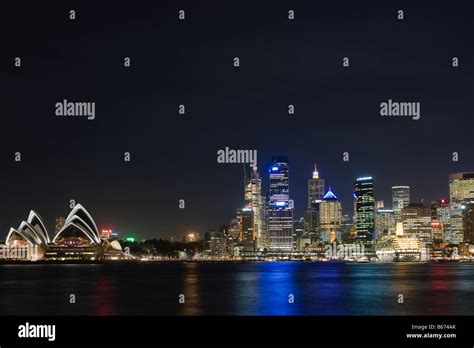 Sydney skyline at night Stock Photo - Alamy