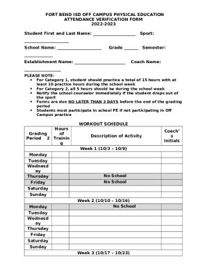 Athletics Physical Uil Fort Bend Isd Doc Template Pdffiller