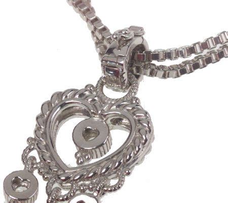 Judith Ripka Sterling Diamonique Heart Enhancer With Box Chain Qvc