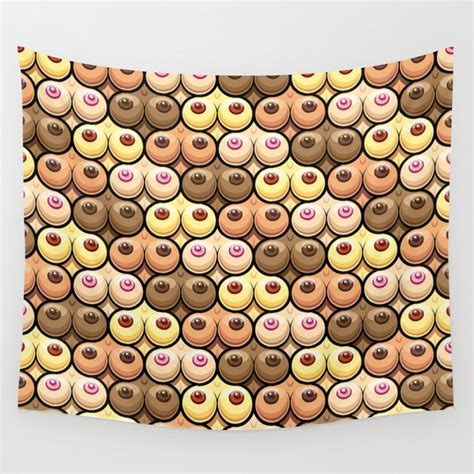 Hot Boobs And Sexy Tits Bachelor Party Gift Seamless Pattern Design Product Wall Tapestry By
