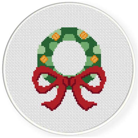 Charts Club Members Only: Christmas Wreath Cross Stitch Pattern – Daily Cross Stitch