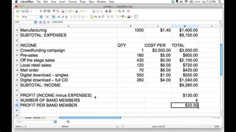 Using A Spreadsheet To Calculate How To Divide Profits Youtube