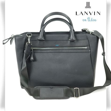 【未使用】新品1円～★lanvin En Bleu ランバン オン ブルー メンズ 2way レザー ビジネスバッグ ブリーフケース 黒