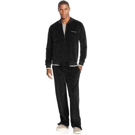 Lyst Sean John Velour Hook Up Track Suit In Black For Men