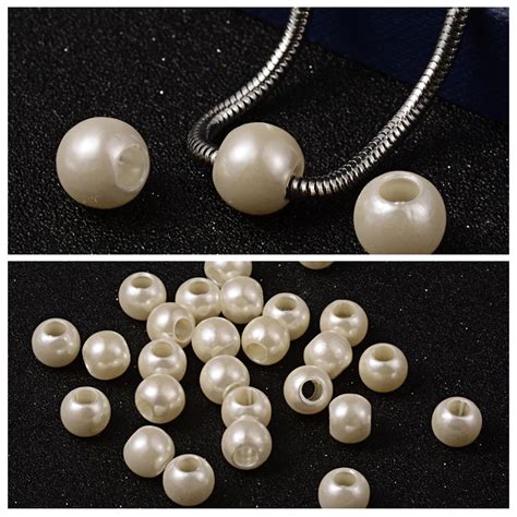 50pcs Lot Ivory ABS Imitation Pearl Bead Acrylic European Beads Large