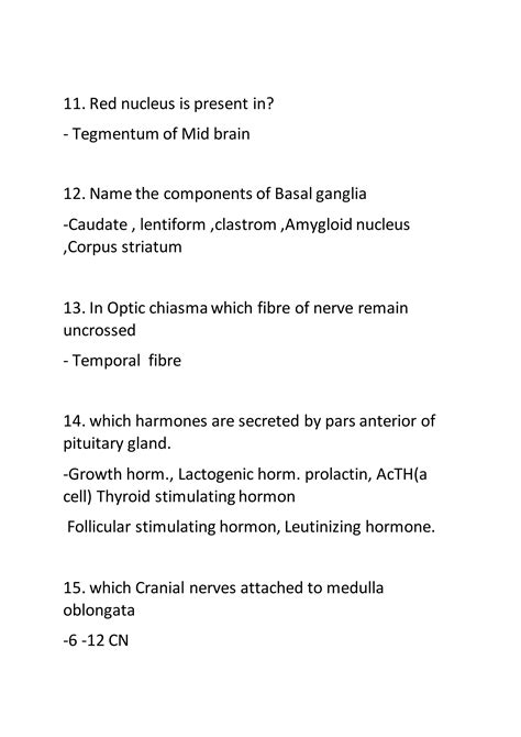 Anatomy Viva Questions And One Liners With Answers Question Bank Pdf