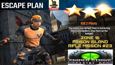 Zone 16 Prison Island Escape Plan Rifle Mission 23 Sniper Strike