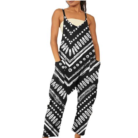 Ssaavkuy Womens Casual Jumpsuit Loose Baggy Pocket Jumpsuit Spring