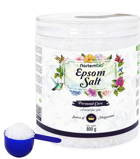 Nortembio Epsom Salt 820 G Source Of Magnesium Epsom Bath Salts Pharmaceutical Grade Epsom